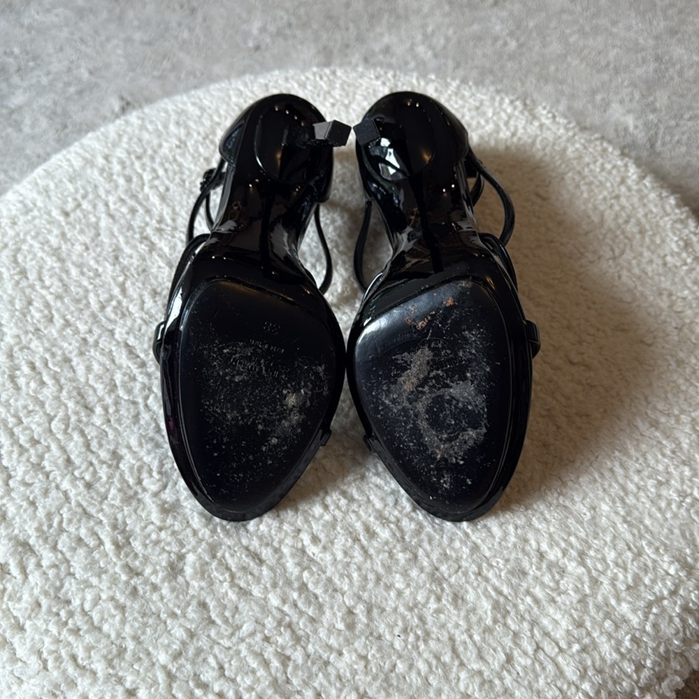 Saint Laurent Glossy Black Cassandra YSL Logo Sandal (Women) - Picture 7 of 8